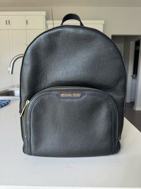 Michael Kors Black Jaycee (Large) Backpack with Gold Hardware